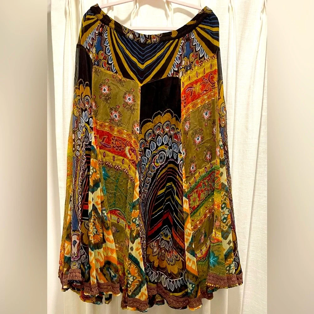 Anu by Natural boho patchwork skirt Size M